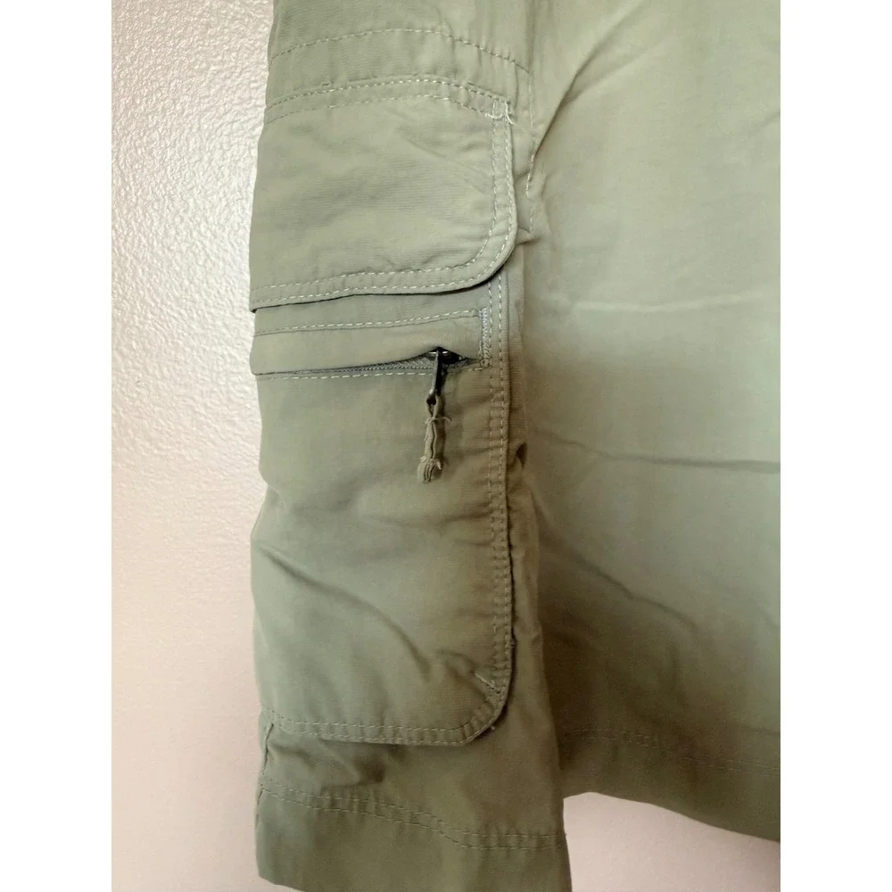 REI Sahara Cargo Shorts Women 8 Tan Khaki Nylon Hiking Outdoor Utility Pocket 9